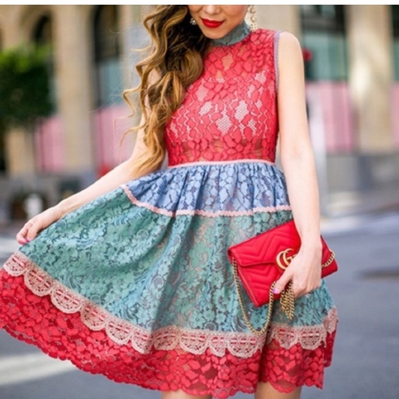 Alexis Vedette Lace Multi Color Dress Size M - Picture 2 of 11